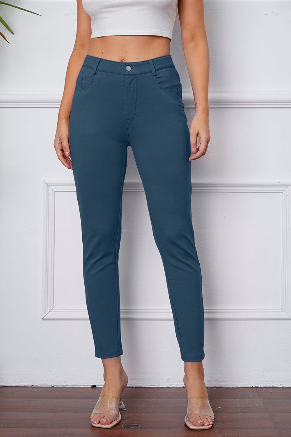 Buy dusty-blue StretchyStitch Pants by Basic Bae