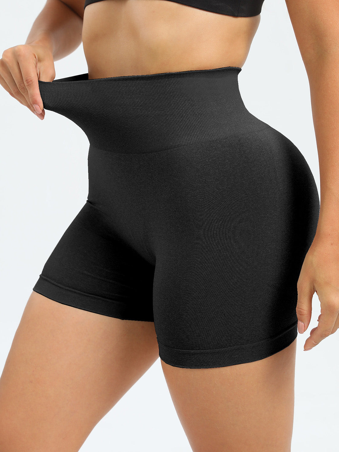 Buy black High Waist Active Shorts