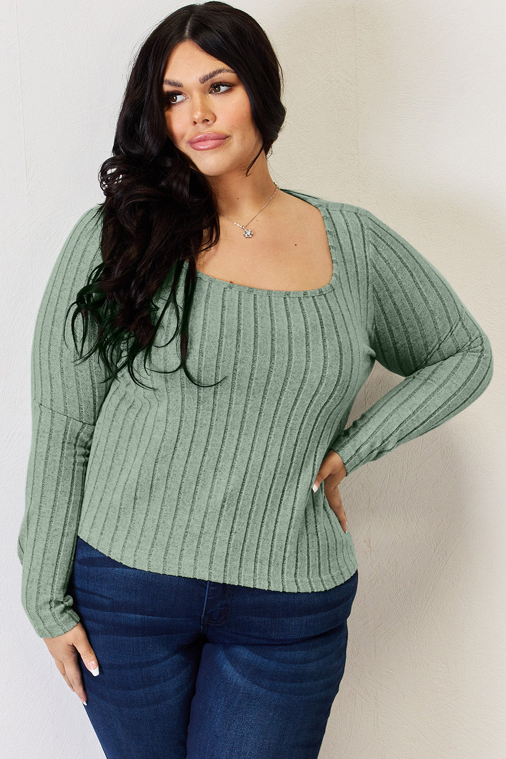 Basic Bae Full Size Ribbed Long Sleeve T-Shirt