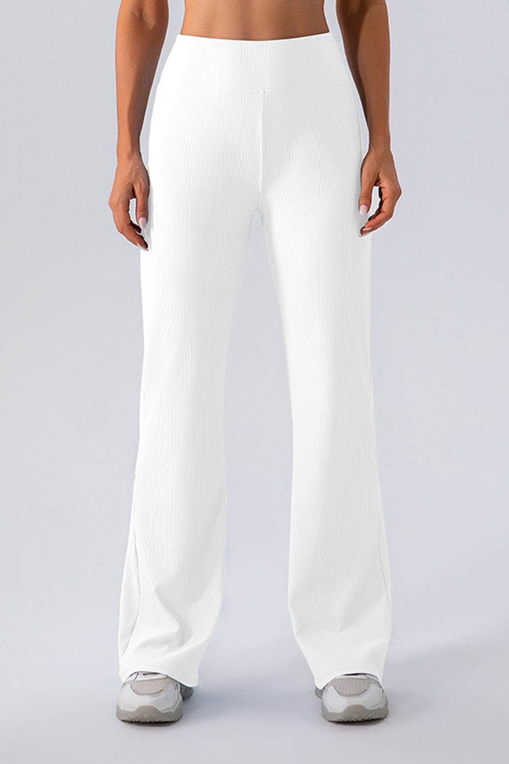 Buy white High Waist Straight Active Pants