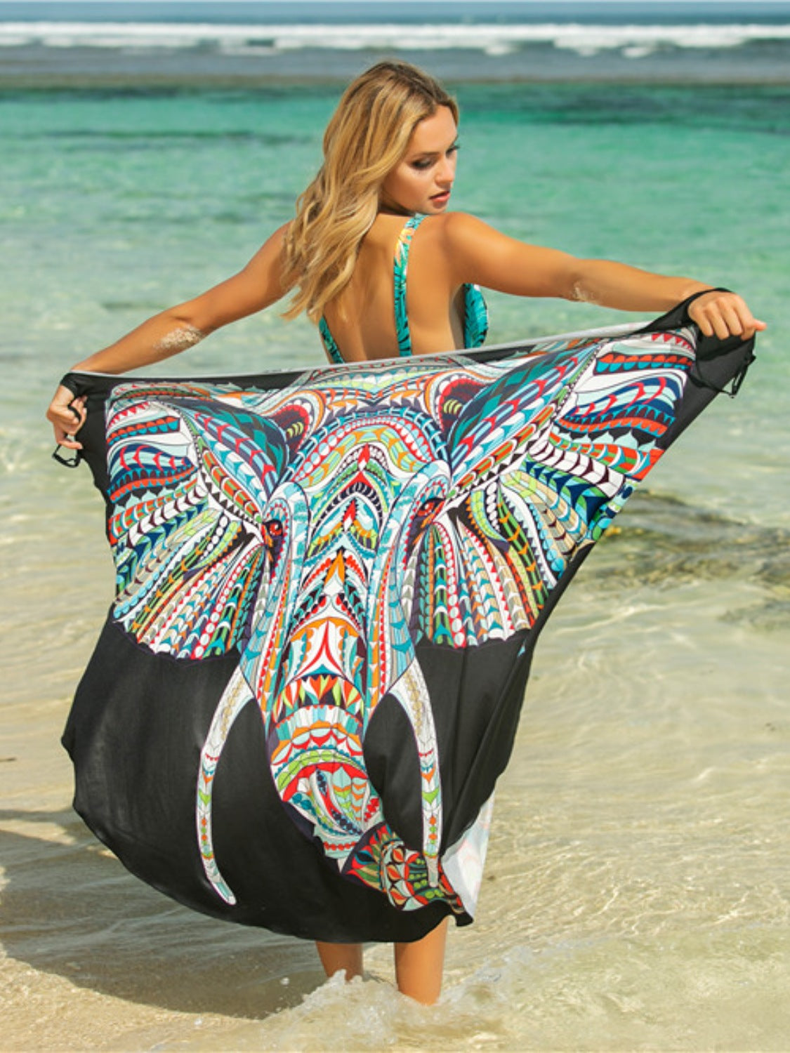 Buy multicolor Printed Spaghetti Strap Cover Up