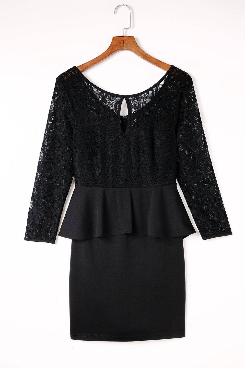 Lace Detail Long Sleeve Mini Dress