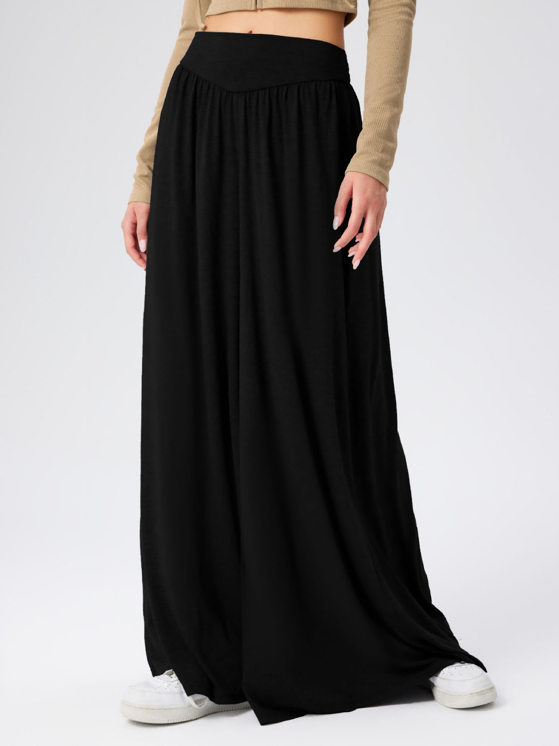 Buy black High Waist Wide Leg Pants