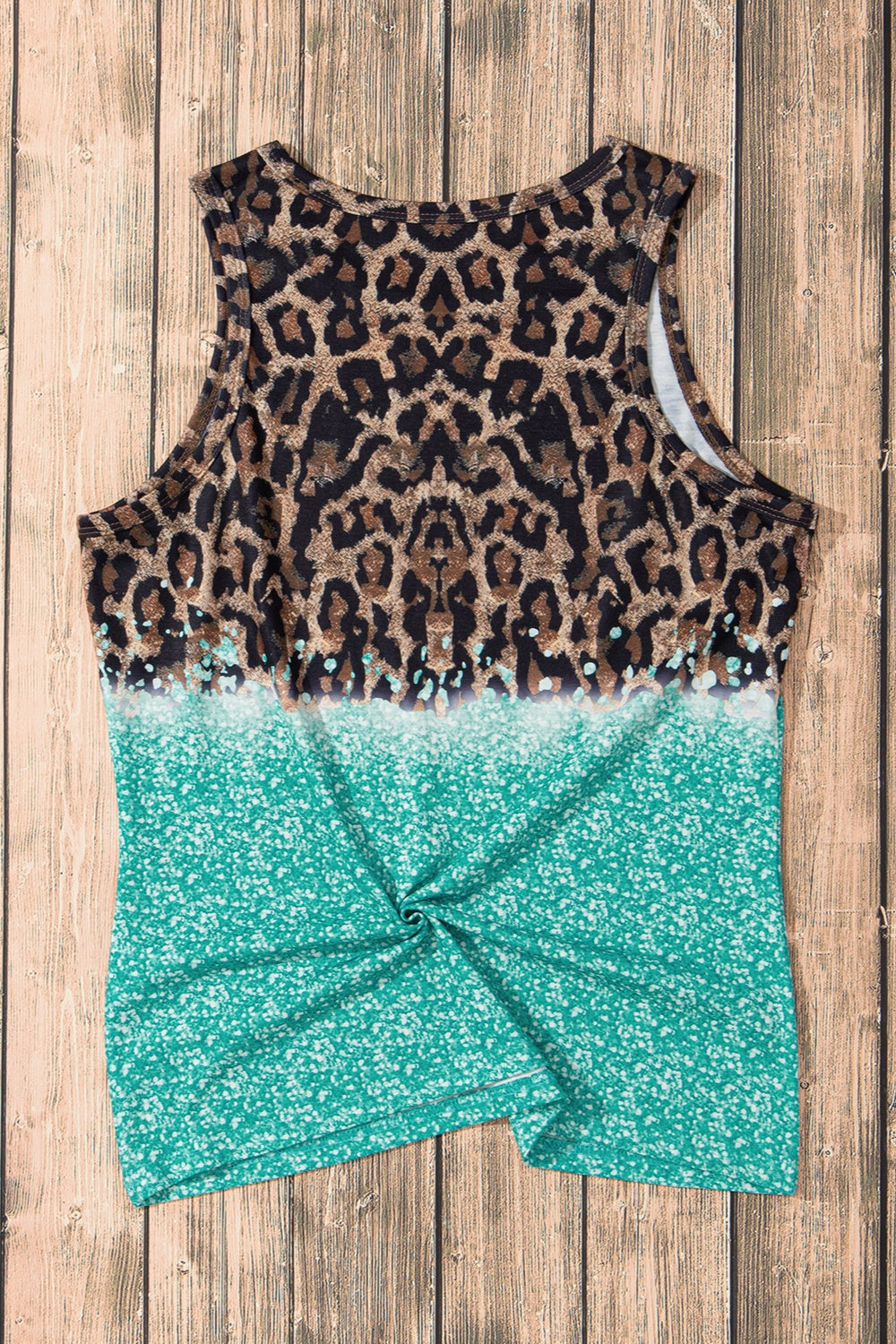 Leopard Geometric Round Neck Tank