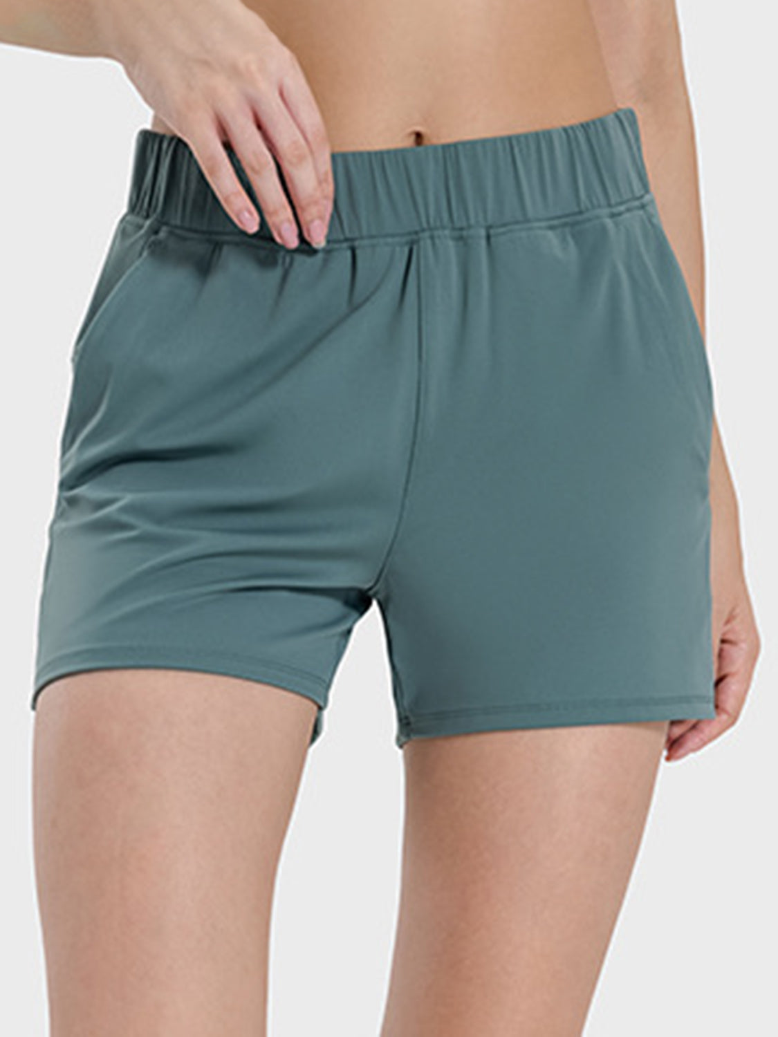 Buy turquoise Millennia Elastic Waist Active Shorts