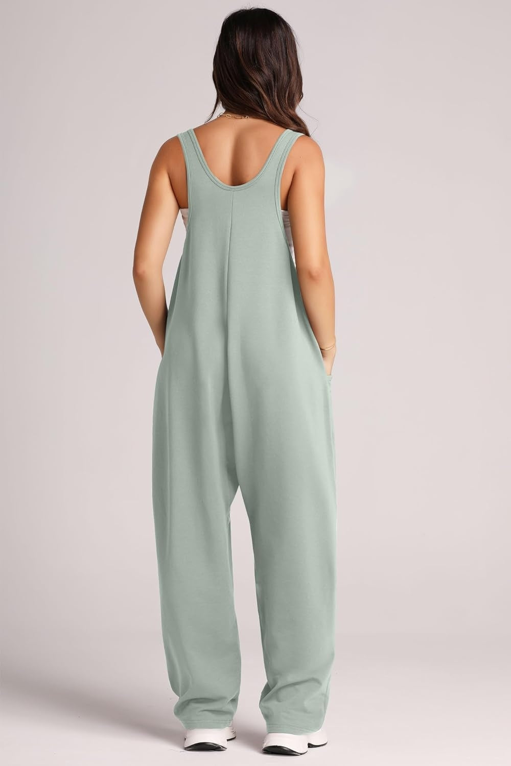 Buy sage Lovelet Wide Strap Jumpsuit with Pockets