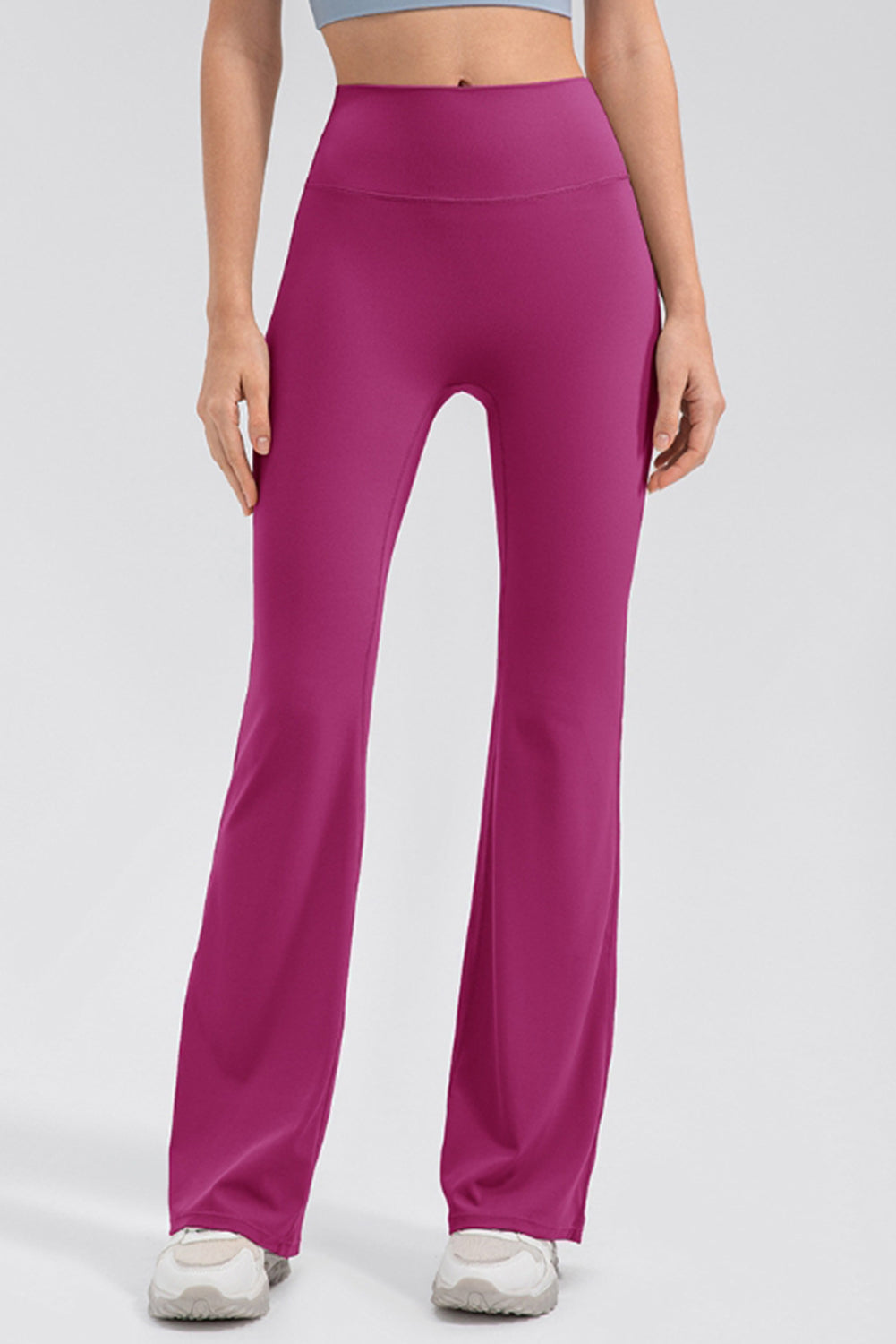 Buy hot-pink High Waist Straight Active Pants